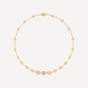 Marco Bicego Africa 18k Gold Diamond Boule Necklace