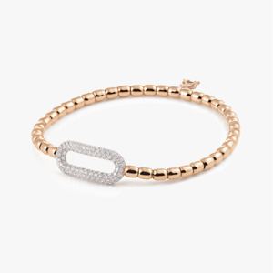Al Coro Stretchy Bracelet in 18k Rose Gold with 131 Diamonds
