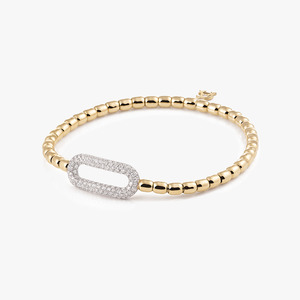 Al Coro Stretchy Bracelet in 18kt Yellow Gold with 131 Diamonds
