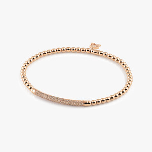 Al Coro Stretchy Bracelet in 18kt Rose Gold with Brown Diamonds