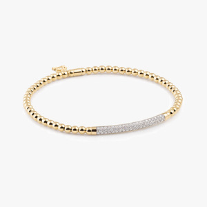 Al Coro Stretchy Bracelet in 18kt Yellow Gold & Diamonds
