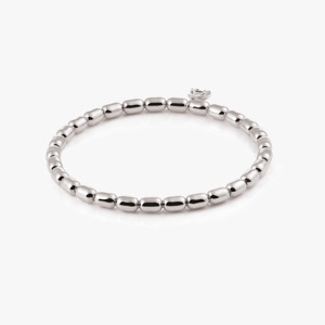 Al Coro Stretchy Capsule Bracelet in 18kt White Gold