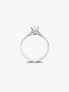 Tulipano Solitaire Diamond Engagement Ring in White Gold