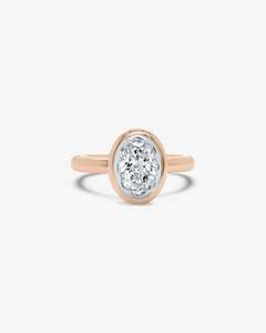 Rosa Oval Solitaire Diamond Engagement Ring in Rose Gold