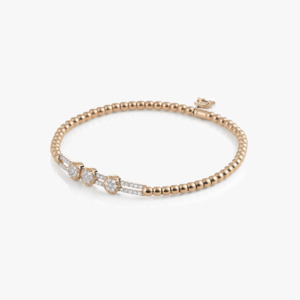 Al Coro Stretchy Bracelet in 18kt Rose Gold with 67 Brilliant Diamonds