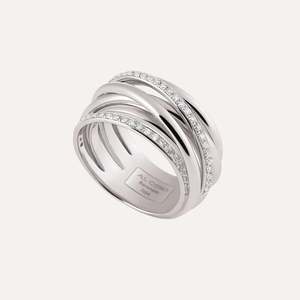 Al Coro Serenata: Al Coro Serenata Ring Two Diamond Bands 18k Gold