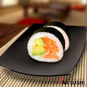 Asian Style Food: Fresh Salmon Roll Sushi 1pc