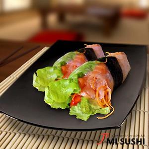 Asian Style Food: Fresh Salmon Summer Roll Sushi 1pc