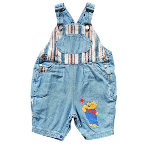 VAULT | Vtg Winnie-the-Pooh Striped Pooh Shortalls (sz 2 / JP 90)