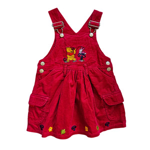 Winnie The Pooh: VAULT ðŸ¦ Vtg Winnie-the-Pooh 100 Acre Red Courduroy Dress (sz 18-24m)