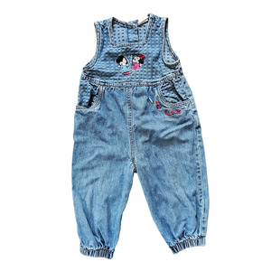 Mickey Mouse Friends: Vtg Disney Babies Minnie Mouse & Mickey Denim Romper (sz 2)