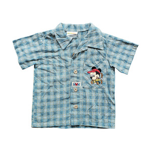Mickey Mouse Friends: Vtg Disney Babies Mickey Button Up Shirt (90s-00s) (12-18m / Sz 1.5)