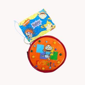 Vintage Nickelodeon Rugrats Coin Purse ORANGE (1999) (NOS)