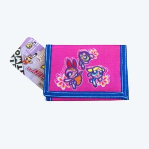 Under 25: Vintage Cartoon Network Powerpuff Girls Trifold Wallet PINK (2003) (NOS)