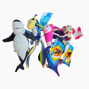 Vintage NANCO Dreamworks Shark Tale Plush SET #2 (2004) (NOS - Read Description)