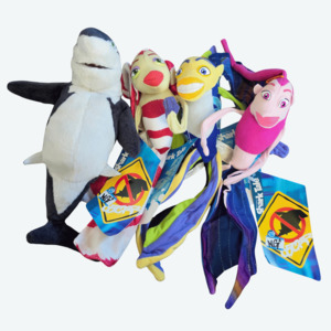 Vintage NANCO Dreamworks Shark Tale Plush SET #1 (2004) (NOS - Read Description)