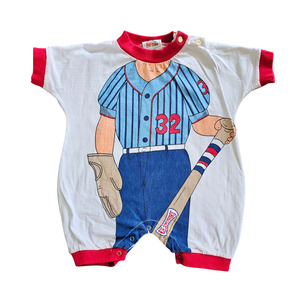 Undated: Vtg Body Character Romper Baseball Player (Sz1 / 12-18m)
