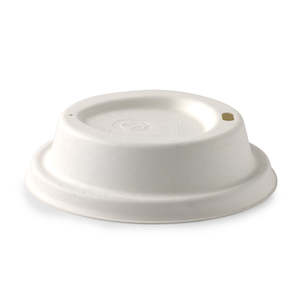 Cups Lids: BioCup White Plant Fibre Lid - Large 90mm