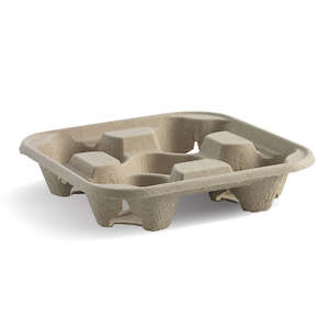 BioCup 4 Cup Pulp Carry Tray