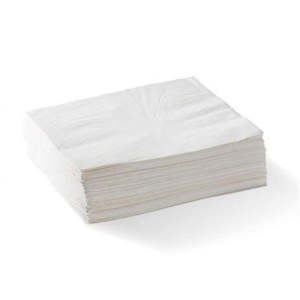Serviettes: BioNapkin Lunch 2ply 4 Fold - White