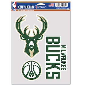 Supporters Gear: Wincraft NBA Milwaukee Bucks Multi-Use 3 Fan Pack Decal