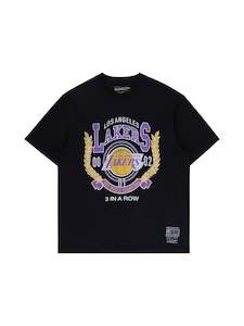 La Lakers: Mitchell & Ness LA Lakers Arch Tee - Faded Black