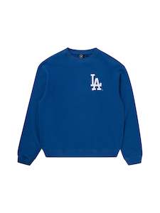 Major League Baseball: Majestic Athletic Mens LA Dodgers Classic Crest Fleece Crew - Classic Blue