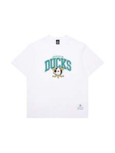 Majestic: Majestic Athletic Mens Anaheim Ducks Logo Arch Tee - White