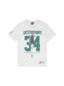Nba Essentials: NBA Essentials Jasper Youth Vintage Tee - Antetokounmpo Milwaukee Bucks