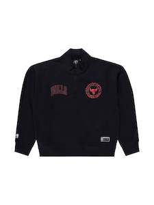 Nba Essentials: NBA Essentials Chicago Bulls Akron Fleece Crew - Black