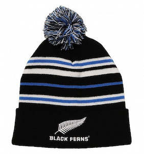 Black Ferns Stripe Pom Pom Beanie
