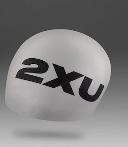 Swim Cap: 2XU Silicone Swim Cap - Silver