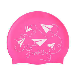 Swim Cap: Funkita Silicone Swim Cap - Paper Pink