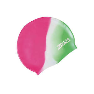 Swim Cap: Zoggs Junior Silicone Multi Colour Swim Cap - Assorted Colours
