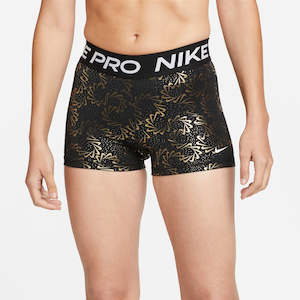 Black Friday: Nike Pro Women's Mid-Rise 3" Printed Training Shorts - Black/Gold