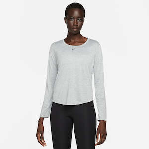Nike Womens One Drifit Long Sleeve Top - Grey
