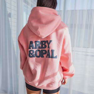 Arby Opal: Arby & Opal Unisex Staple Puff Hoodie - Candy Pink/Navy