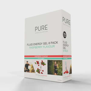 Pure Sports Nutrition: PURE Fluid Energy Gel - Raspberry + Caffeine - 8 Pack