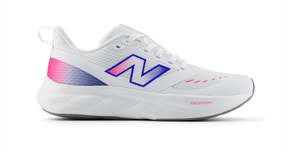 New Balance Kids 625 Lace Shoes - White/Pink Heat/Bluebird