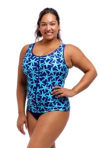 Funkita Ladies Zip Front Tankini Top - See Stars