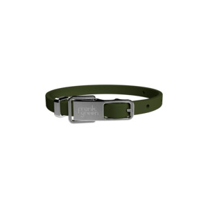 Frank Green Pet Collar + Name Tag - Khaki/Silver