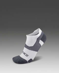 2XU Vectr Light Cushion No Show Socks - White/Grey
