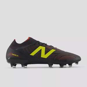 New Balance: New Balance Tekela Elite Low MG V5 Boots - Black/Punch Yellow/Fire Cracker