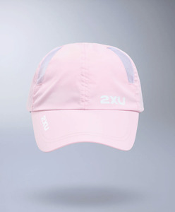 Headwear: 2XU Unisex Run Cap - Pink Frost/White
