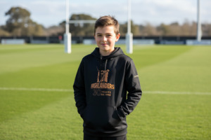 Clothing: Classic Super Rugby Youth Highlanders Hoody 2026 - Black/Gold