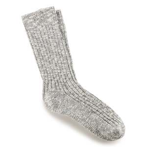 Birkenstock: Birkenstock Womens Cotton Slub Socks - Grey/White