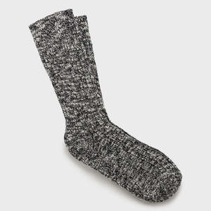 Birkenstock Mens Cotton Slub Socks - Black/Grey