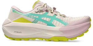 Trail: Asics Womens Trabuco Max 5 Trail Running - Mineral Beige/Aurora Green