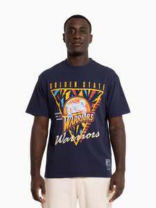 Mitchell Ness: Mitchell & Ness Golden State Warriors Tri Logo Tee - Warriors Blue