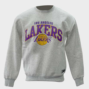 La Lakers: NBA Essentials LA Lakers Arch Logo Crew - White Marl